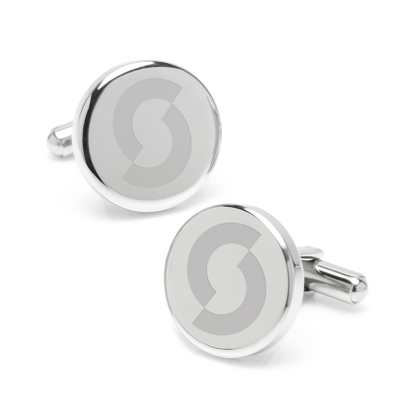 Stainless Steel Round Infinity Engravable Cufflinks